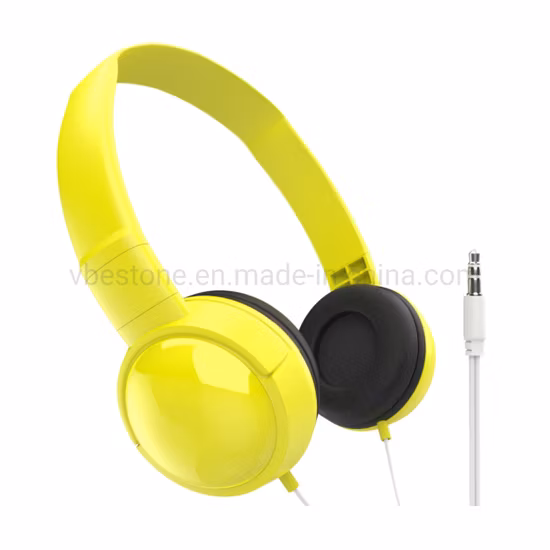 Couleur Macaron 3,5 mm Casque d'élimination bon marché Écouteurs d'avion pour enfants sur l'oreille Casque filaire